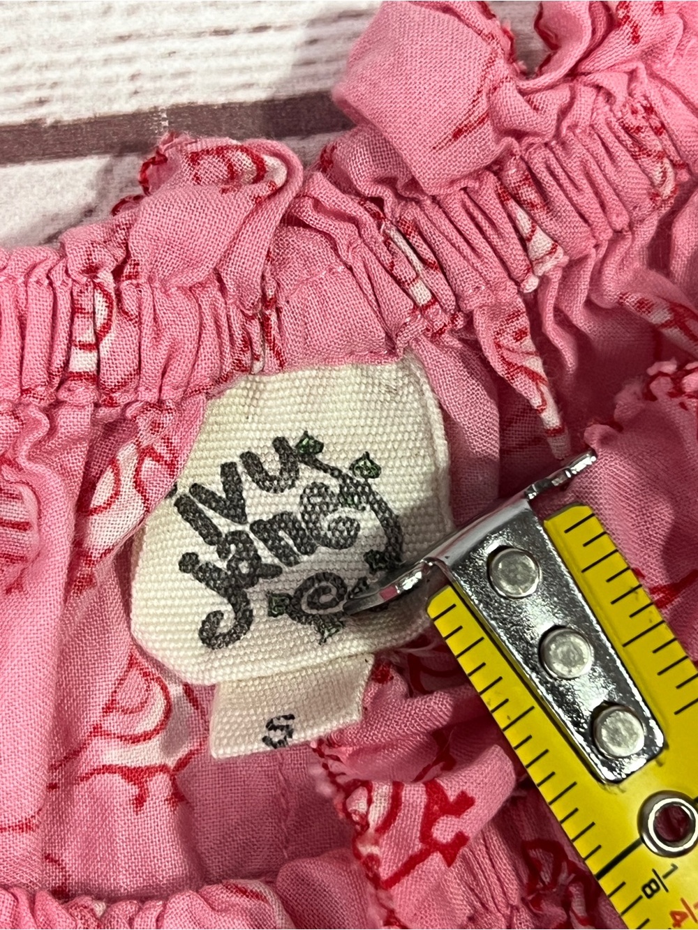 Ivy Jane Birds on the Block Top -S- pink ruffle trim print flutter sleeve shirt - Picture 8 of 10